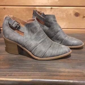 Gray ankle boots